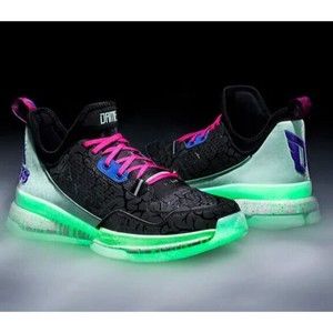 Adidas D Lillard 1 'Night Of The Ballin Dead' Sneakers Glow in the Dark Sz 10.5